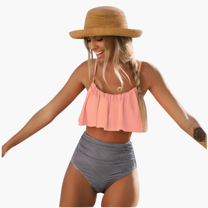 Ensemble de bikini pour femmes avec volants et tissu résistant aux UV
