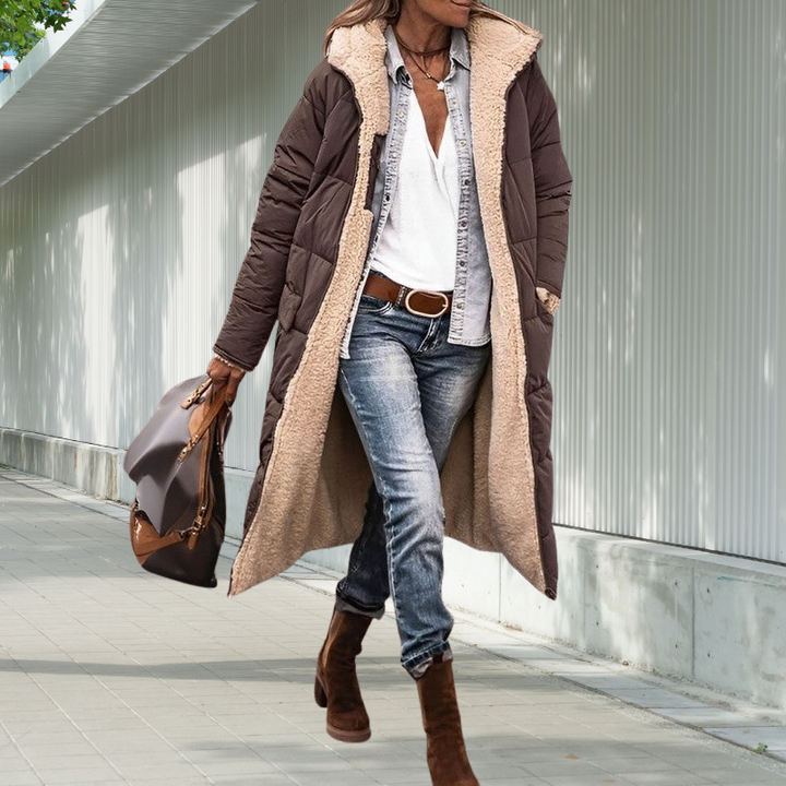 Veste d'hiver Femme Longue | Avec Capuche et Poches