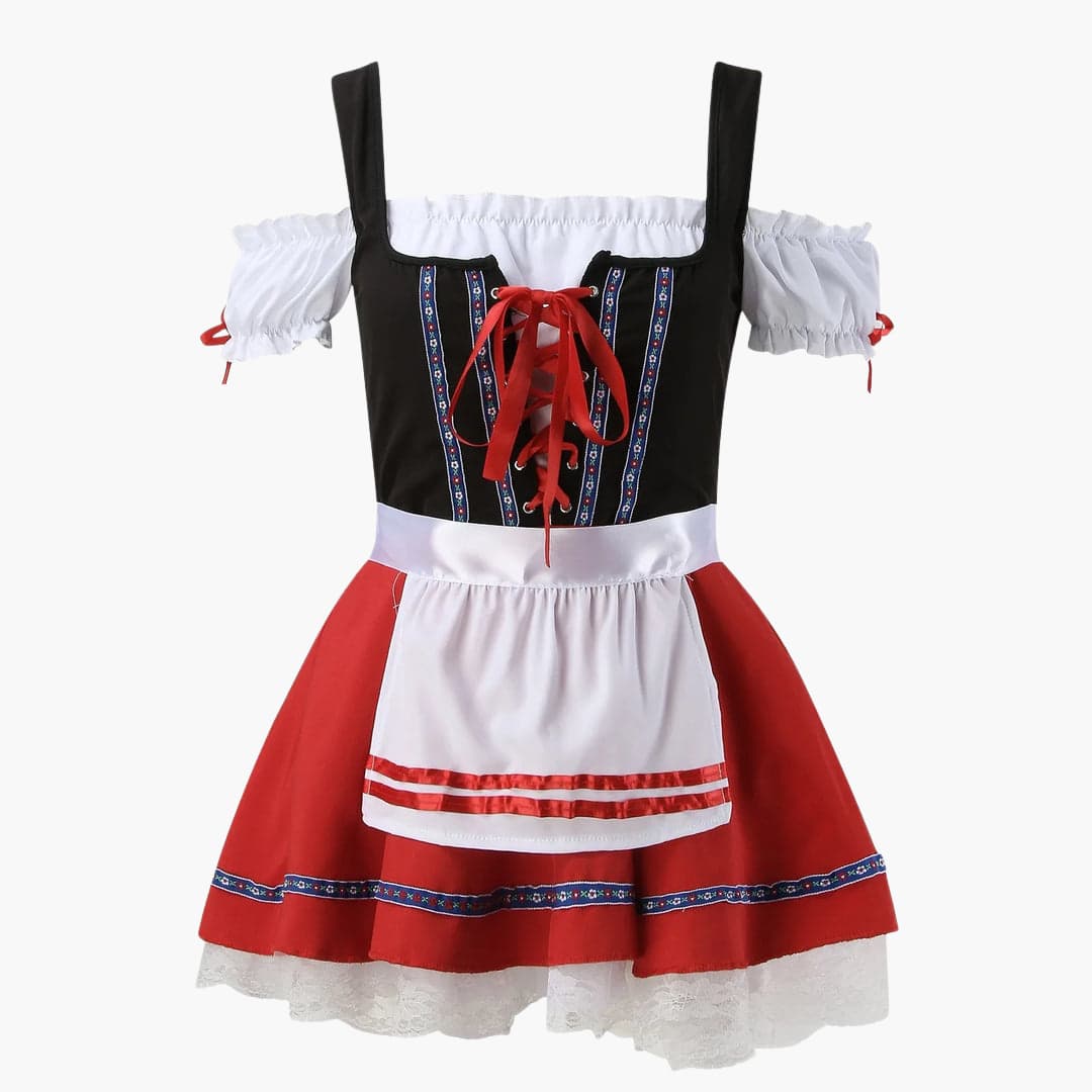 Robe dirndl courte pour femmes - Oktoberfest 2025