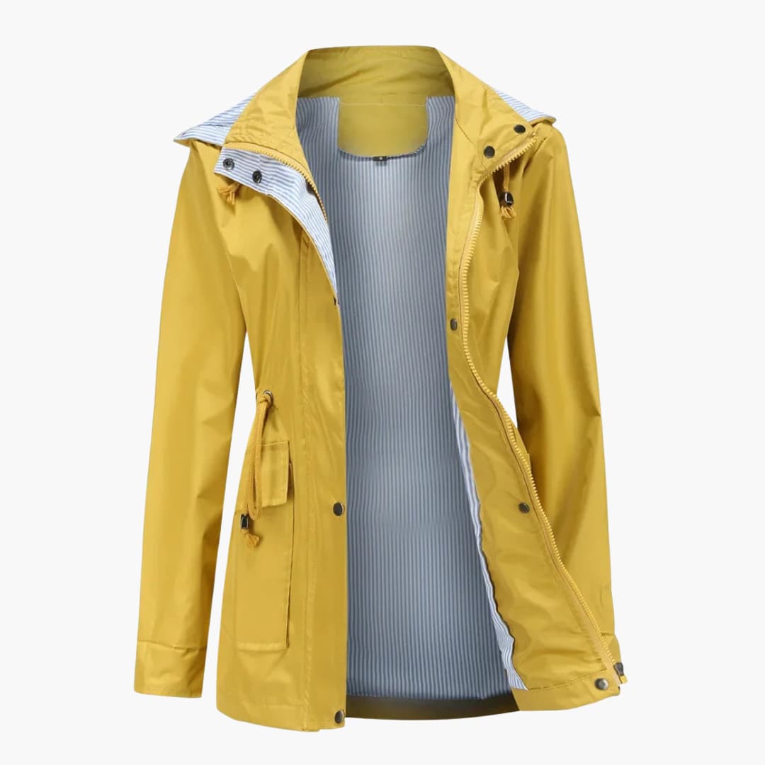 Manteau Trench Long avec Capuche pour Femmes