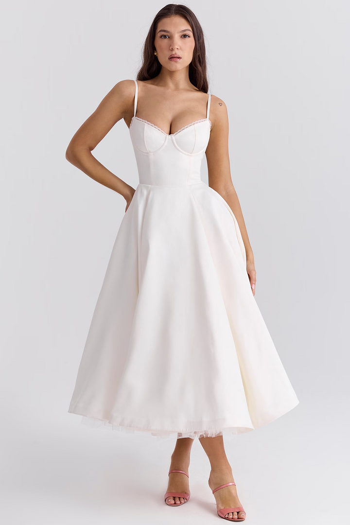 Luce - Robe midi en tulle satin