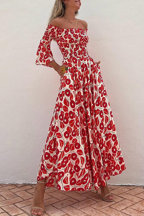 Ingrid™ | Robe Maxi Sans Épaules avec Manches Cloche