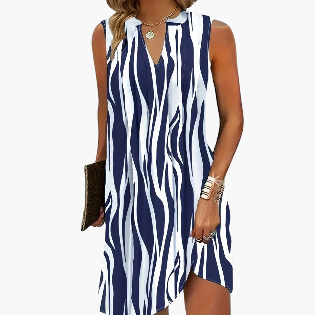 Robe mini rayée - Robe sans manches pour femmes pour l'été