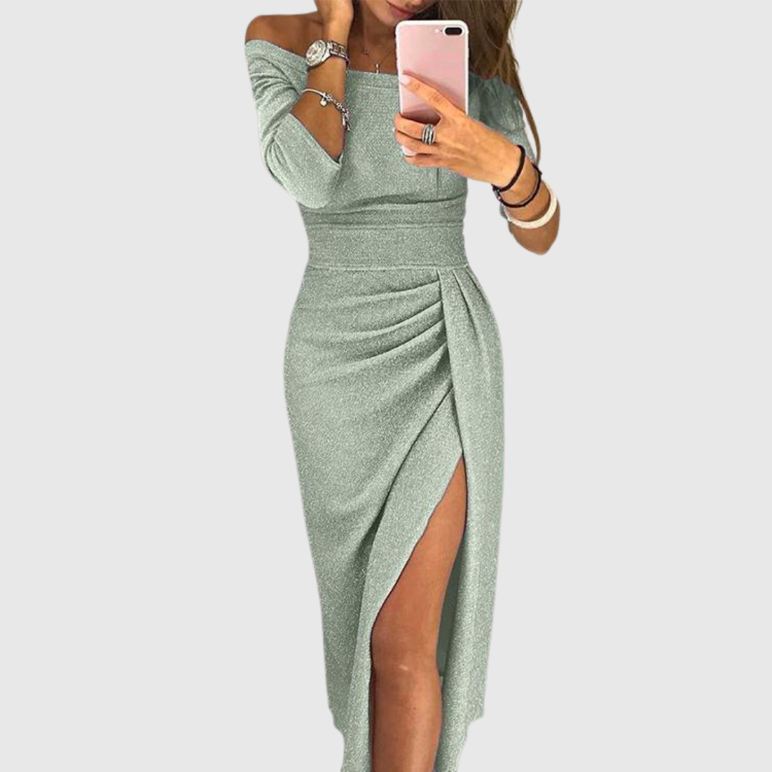 Lily | Robe maxi chic avec décolleté en halter