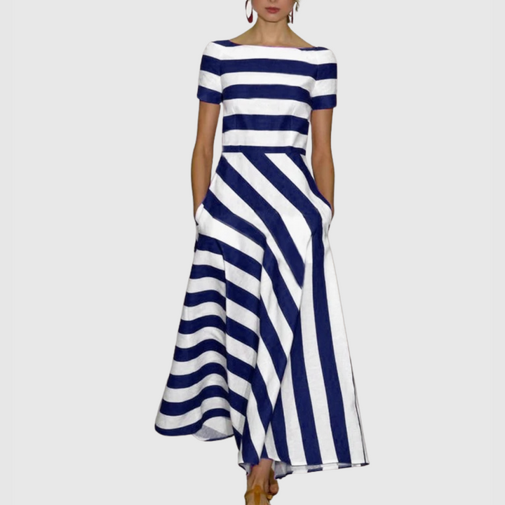 Vonda - Robe maxi sans épaules à rayures Madeline