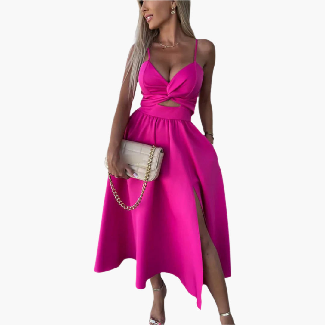 Robe midi élégante pour femmes – Robe d'été à bretelles