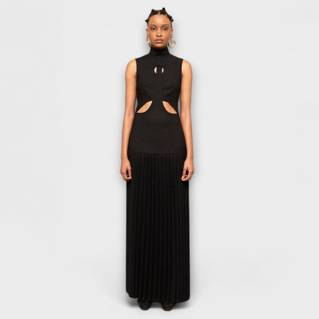 Kristen - Robe maxi avec plis et découpes