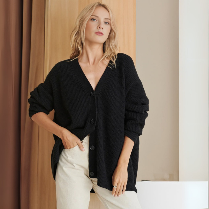 Cardigan Femme Oversize Côtelé | Détente Long