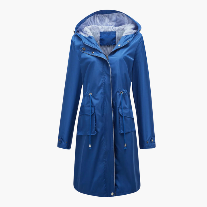 Manteau trench pour femmes avec capuche et poches avant