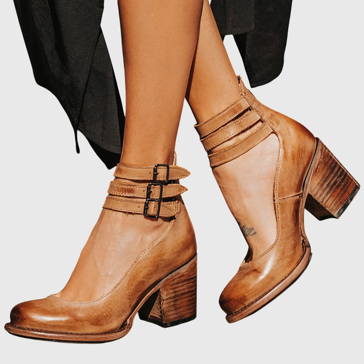 Helene | Bottes à talons blocs pour femmes avec boucle