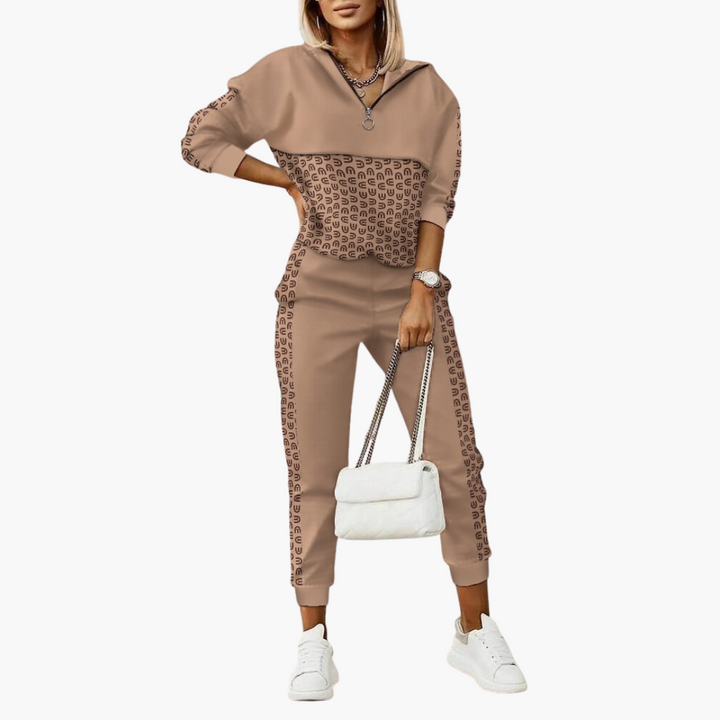 Ensemble de sport pour femmes avec haut zippé et pantalon de jogging