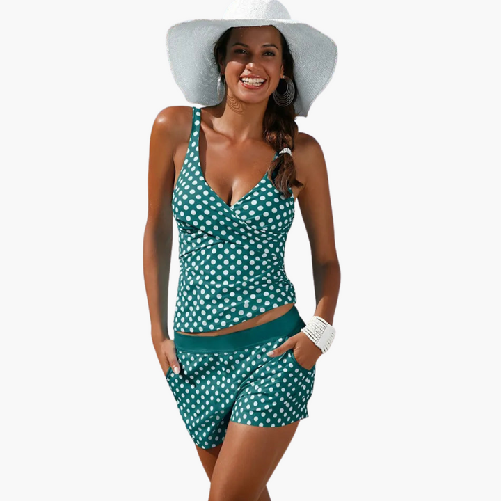 Bikini à Pois - Ensemble de Maillot de Bain Retro pour Femmes