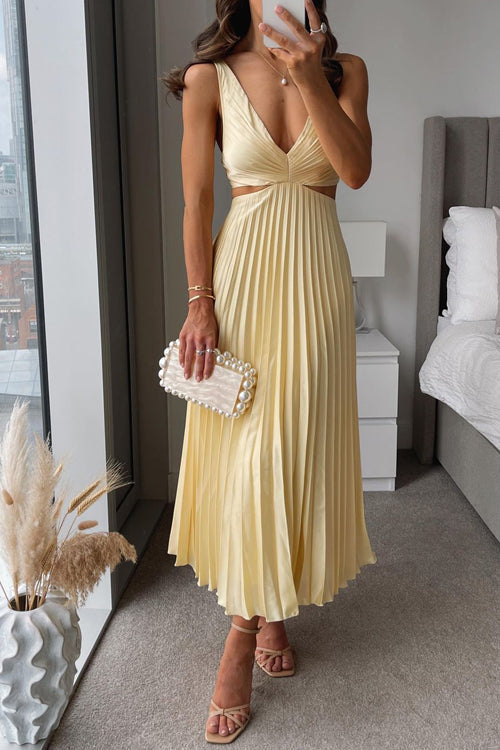 Elsa | Robe Maxikleid Plissée Élégante