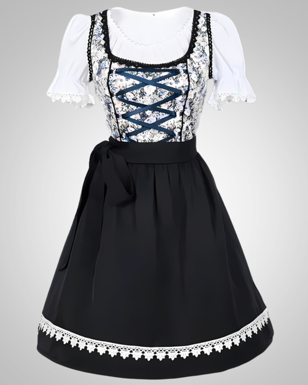 Elisa | Robe Dirndl Midi Fleuri Classique pour Femmes