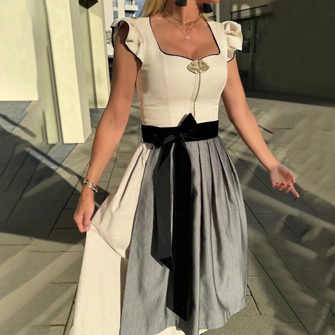 Robe Dirndl Blanche pour Femmes Oktoberfest