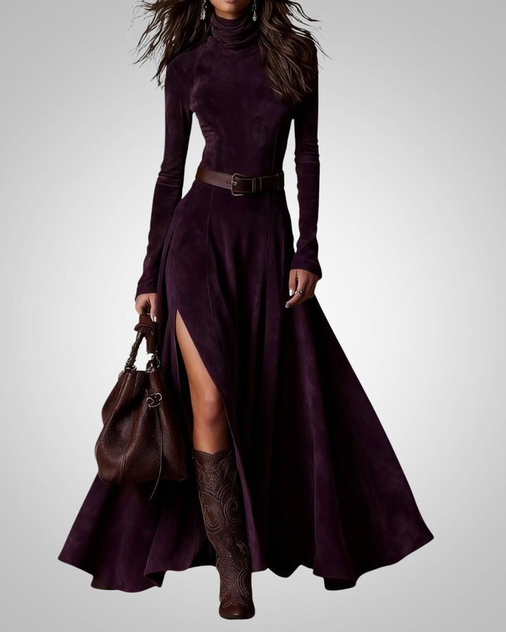 Ruth | Robe Maxi à Manches Longues et Col Montant pour Femmes