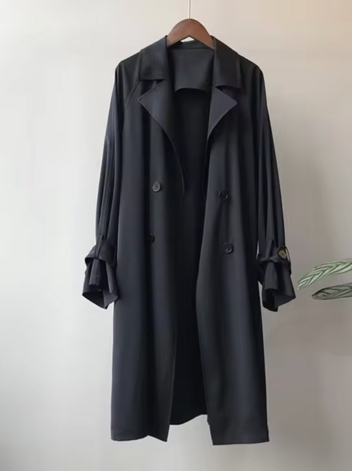 Trench-coat Femme | Double Boutonnage Avec Col Revers