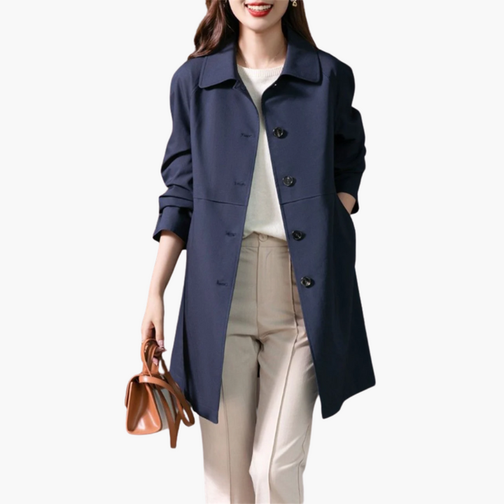 Manteau pour femmes de longueur moyenne avec boutons et poches