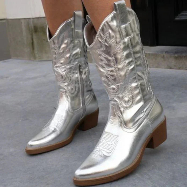 Bottes pour femmes | Bottes de cowboy à bout pointu et talon
