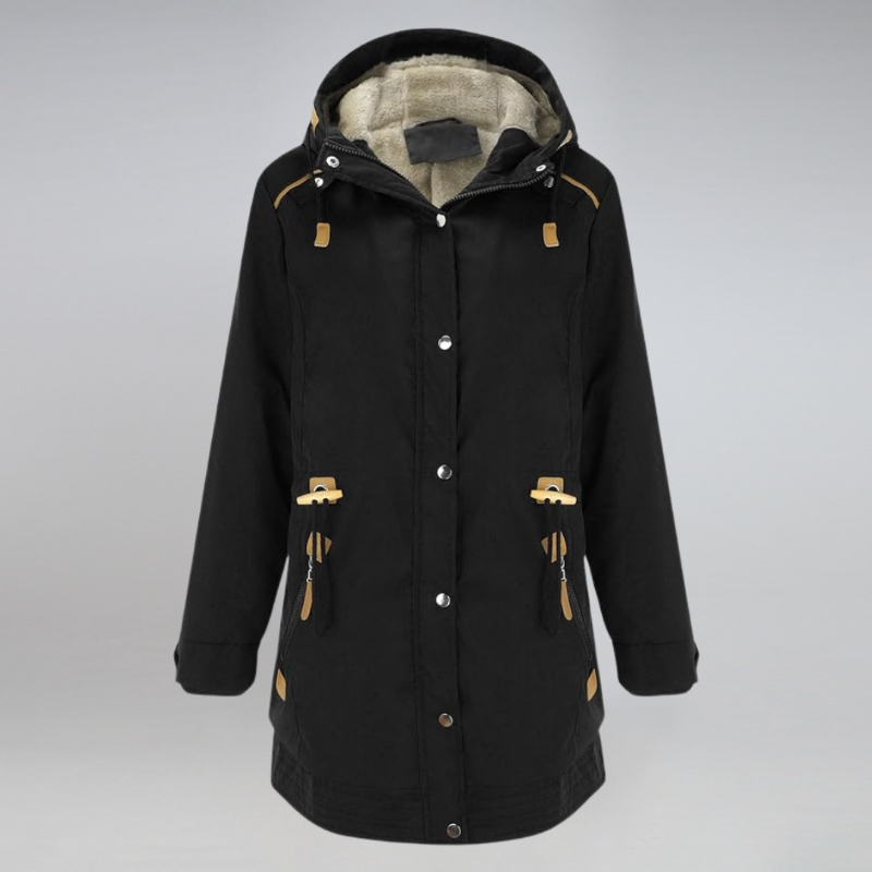 Veste d'hiver pour femmes avec capuche | Parka avec fermeture éclair et cordon de serrage