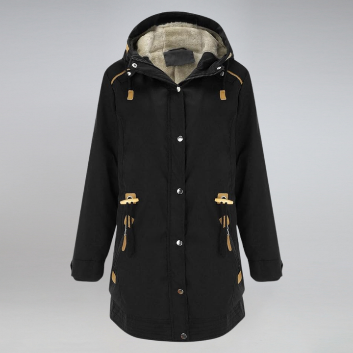 Veste d'hiver pour femmes avec capuche | Parka avec fermeture éclair et cordon de serrage
