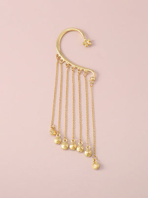 Accessoires de crochet d'oreille à glands en strass creux en forme de fleur
