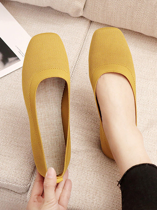 Chaussures plates respirantes de couleur unie