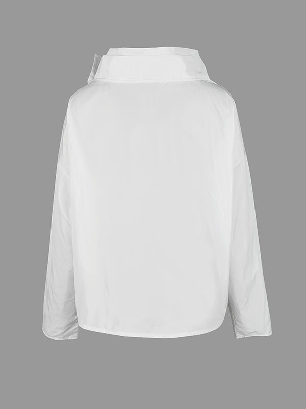 Veste décontractée ample noire à col montant