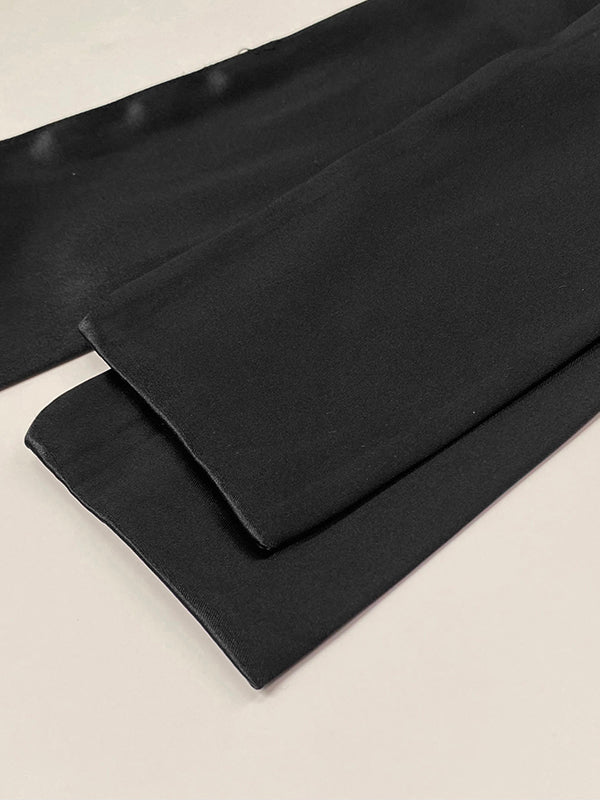 Robe chemise coupe trapèze, sans manches, à pois, à empiècements, à taille nouée, à col revers