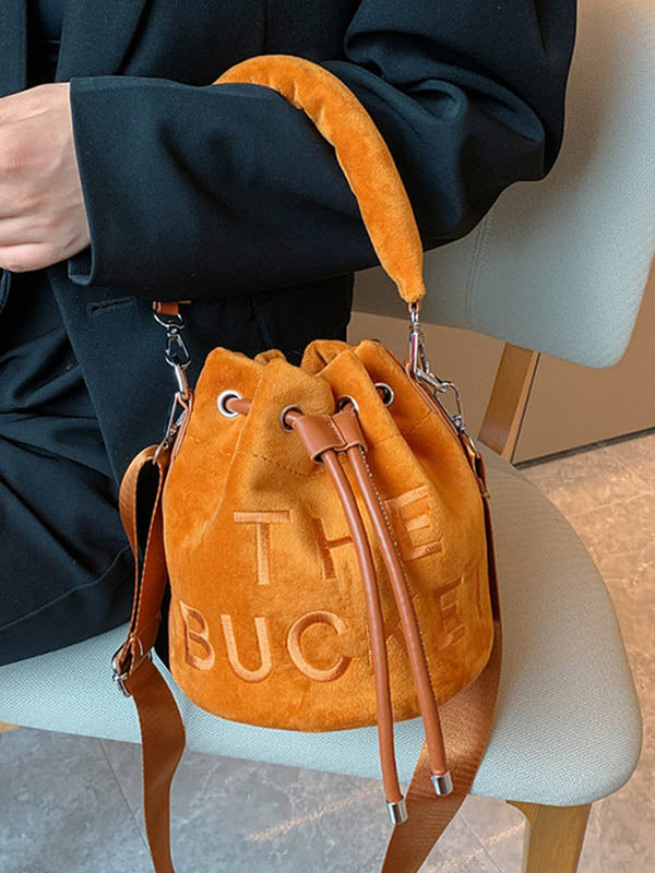 Sac à main à cordon de serrage, à imprimé lettres