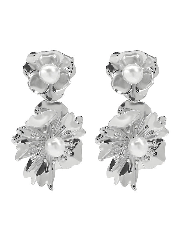 Boucles d'oreilles pendantes en forme de fleur