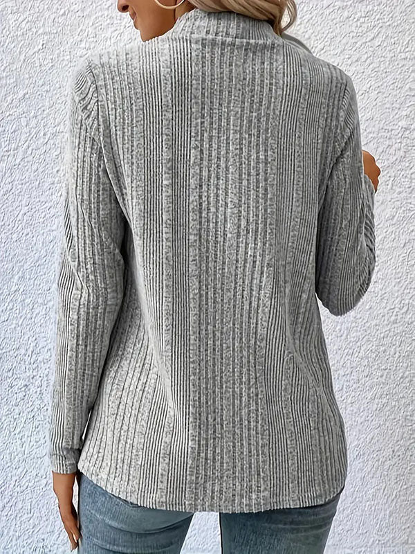 Cardigan ample à manches longues, sans col, couleur unie