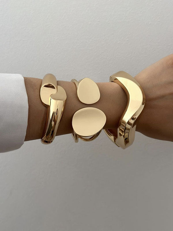 Bracelet géométrique ajouré couleur unie