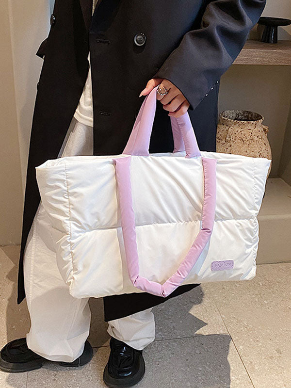 Sac cabas matelassé à empiècements