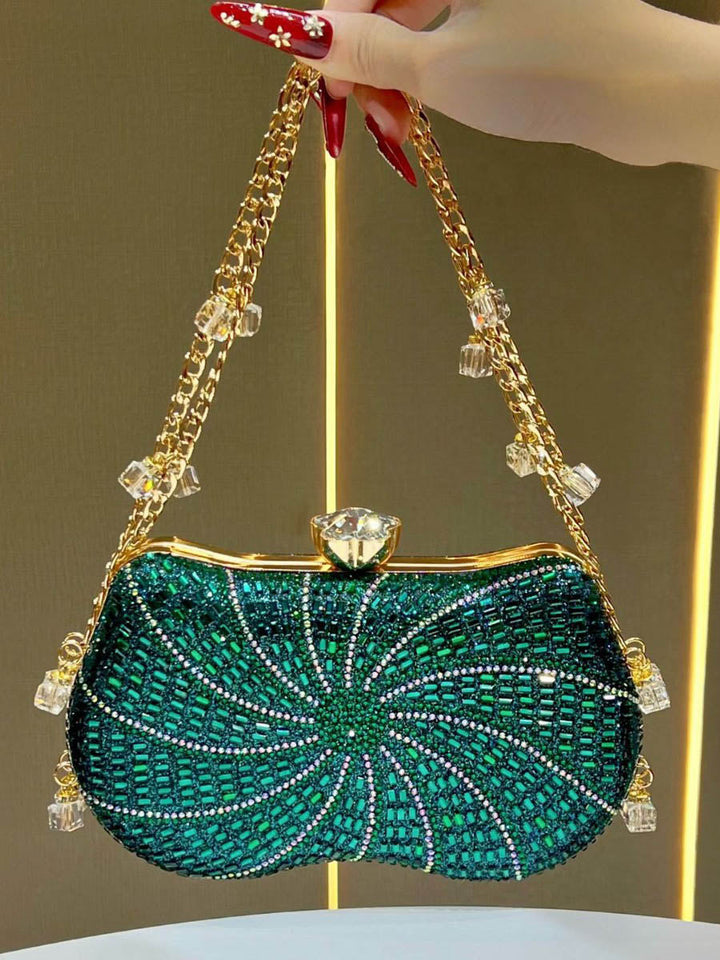 Chaînes Serrure Géométrique strass Sacs de Soirée Brillants & Pochettes Mini Sacs