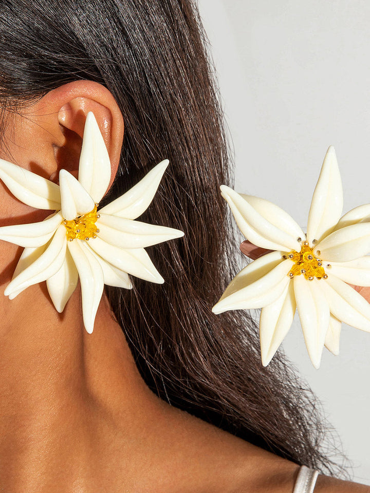 Boucles d'oreilles pendantes en forme de fleur