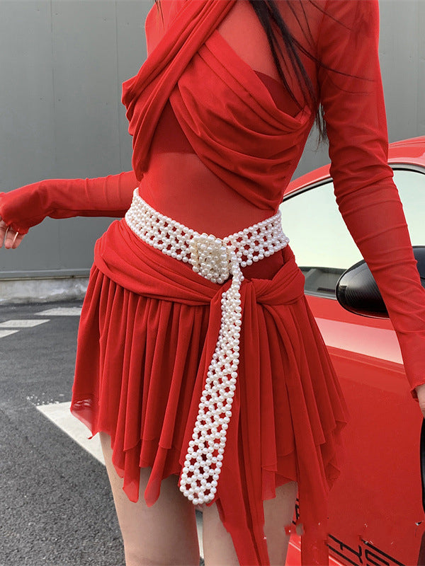 Ceinture à perles, à boucle de ceinture