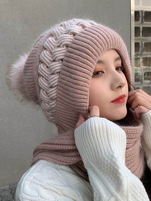 Ensemble écharpe et bonnet en jacquard, 7 coloris