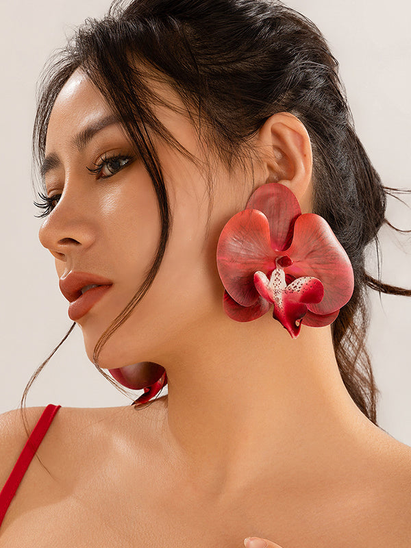 Boucles d'oreilles pendantes en forme de fleur