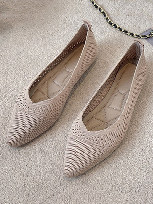 Chaussures plates creuses respirantes de couleur unie