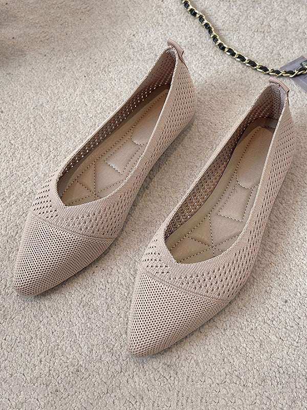 Chaussures plates creuses respirantes de couleur unie
