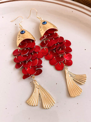 Boucles d'oreilles pendantes en forme d'animal, à pompons