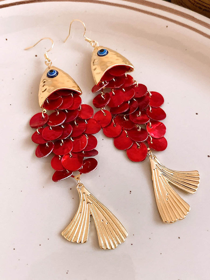 Boucles d'oreilles pendantes en forme d'animal, à pompons