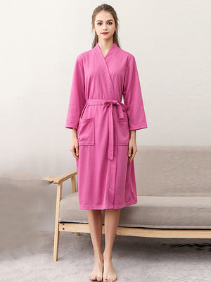 Robe de pyjama fine à bandage solide et confortable