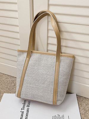 Sac fourre-tout décontracté simple en toile de couleur unie