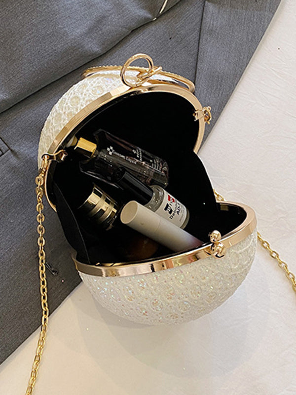 Sac à main géométrique brillant à chaîne, à strass