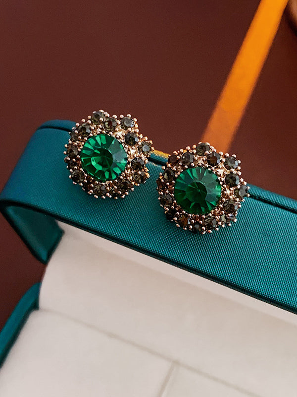 Boucles d'oreilles géométriques à strass