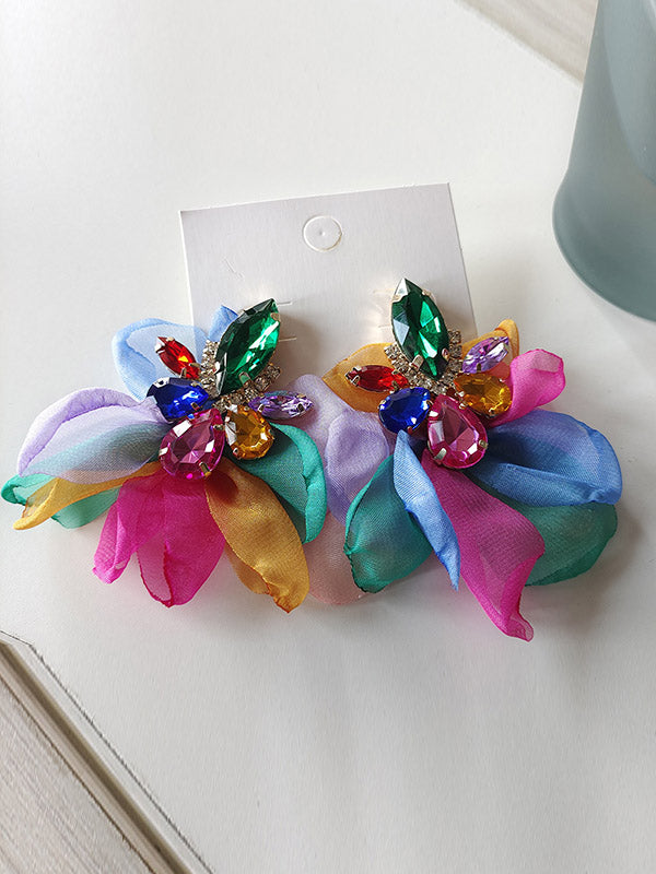 Boucles d'oreilles pendantes en forme de fleur