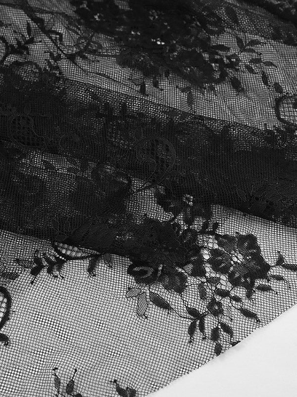 Jupe plissée transparente coupe trapèze, taille haute, en gaze, à empiècements
