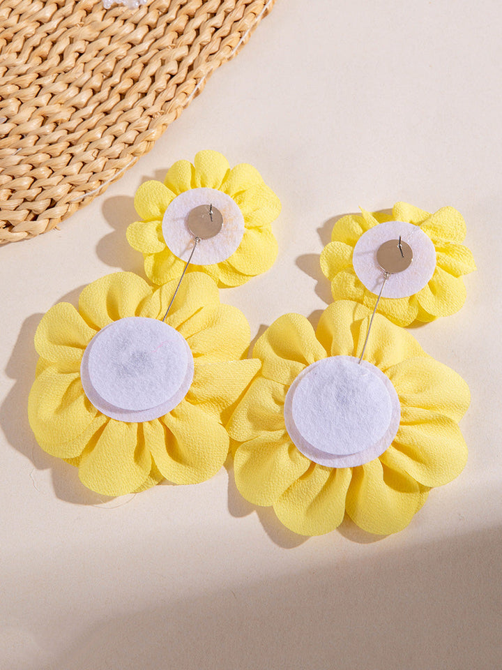 Boucles d'oreilles pendantes en forme de fleur